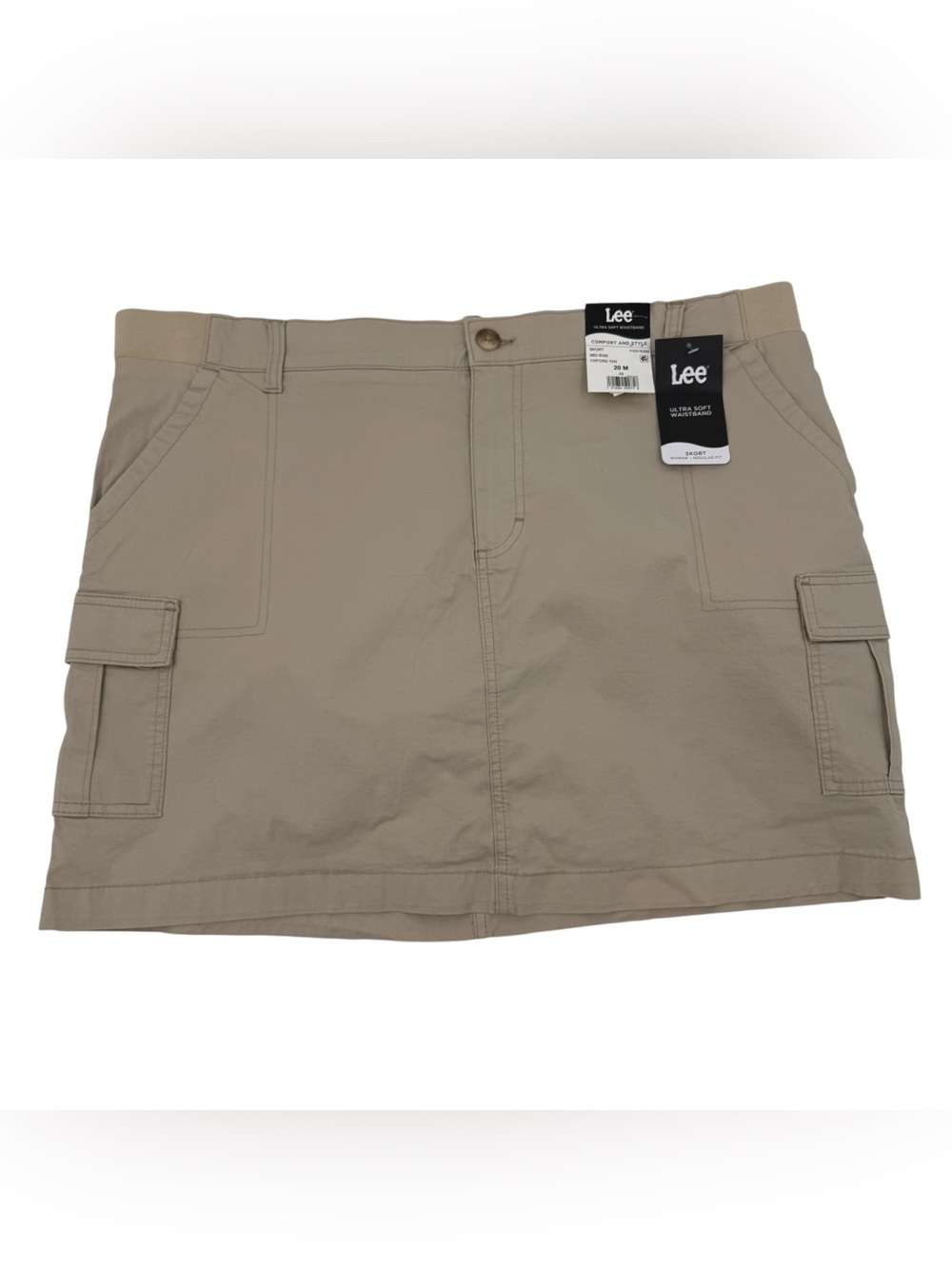 NWT Lee Skort Women’s Size 20 Khaki Tan comfort waist New